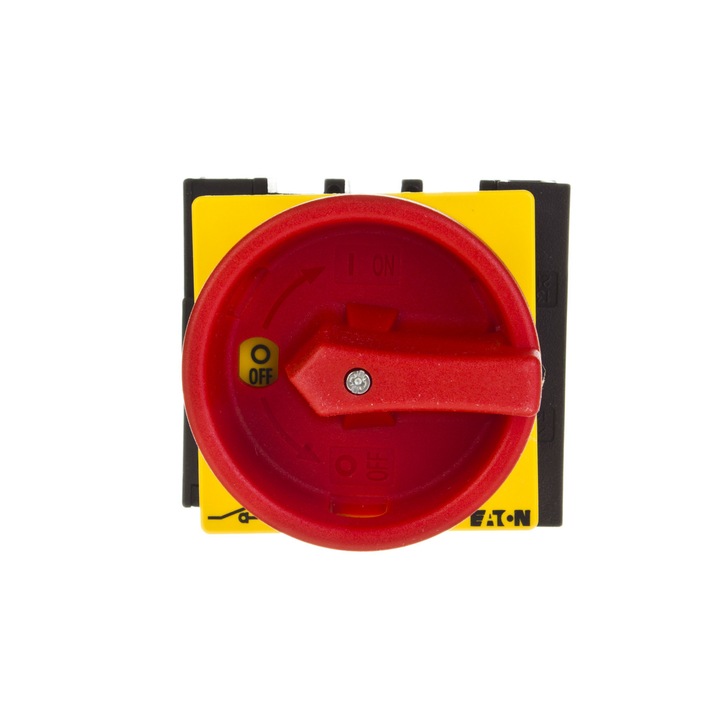 Kapcsoló, Eaton, 3P+N, 32A, piros/sárga