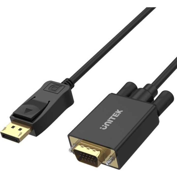 Адаптер Unitek, DisplayPort към VGA, Черен