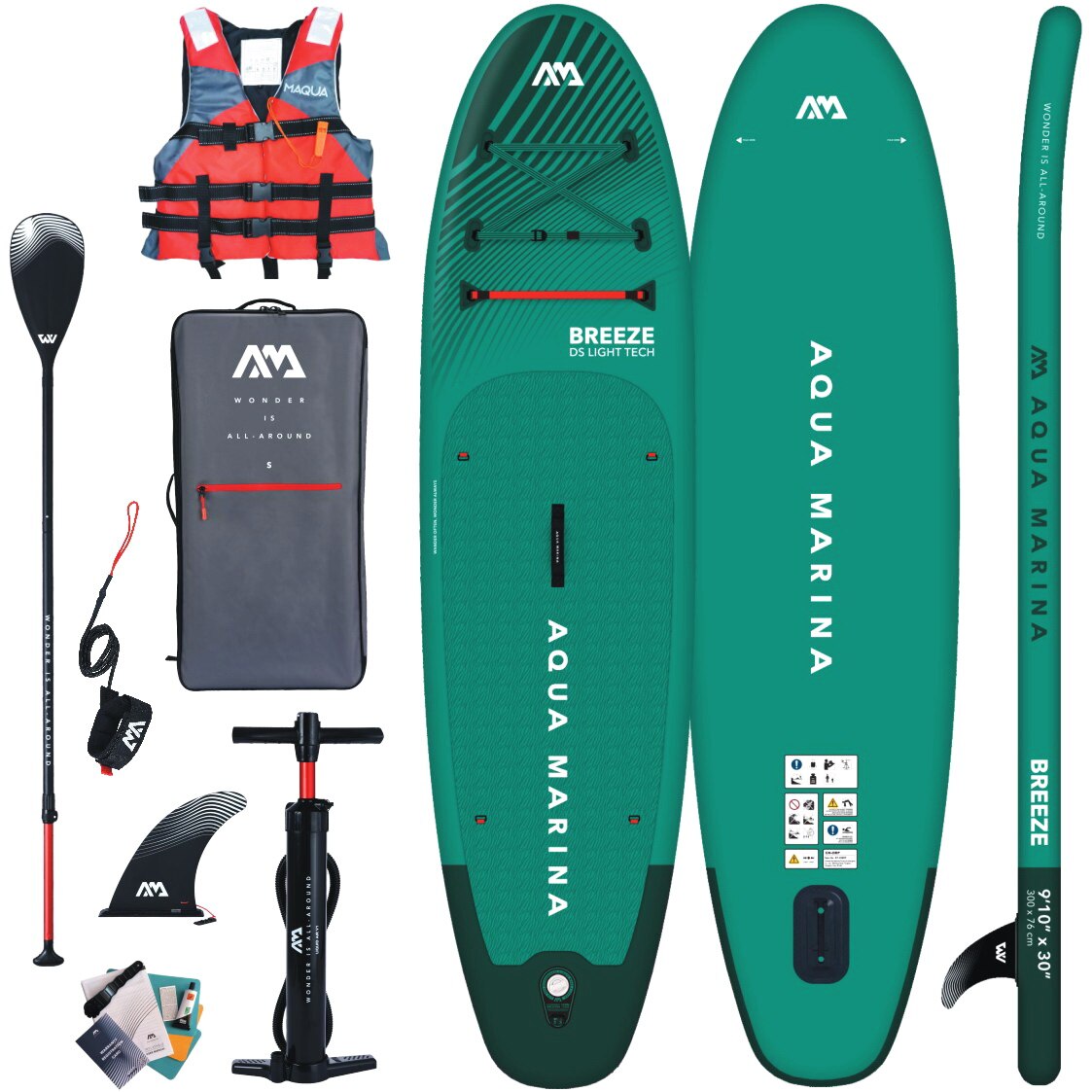 Planche SUP Gonflable Aqua Marina Breeze 300 Cm Bleue 2025 + Siège Kayak - Neuve