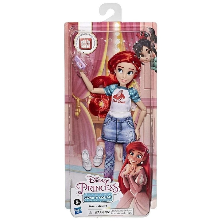 Papusa Disney Princess Comfy Squad, Hasbro, Ariel, 29cm