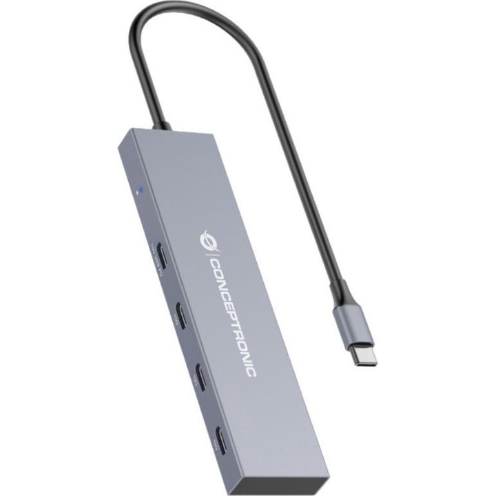 Statie de andocare Conceptronic, Aluminiu, USB-C, 10000 Mbit/s