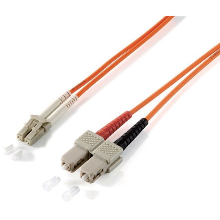 Patchcord fibra optica Equip LC->SC 1m, duplex, pomaranj, LSZH