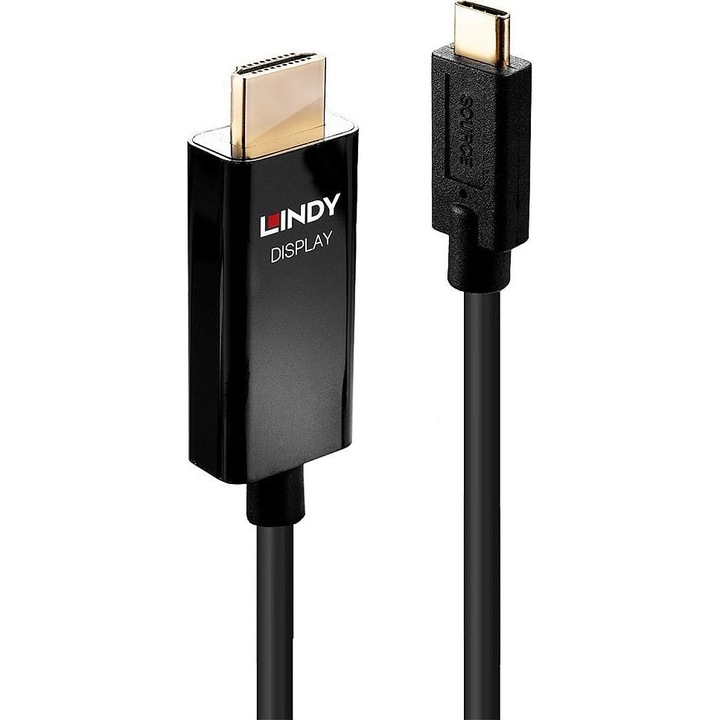 Kábel, Lindy, USB-C-HDMI, 3 m, fekete