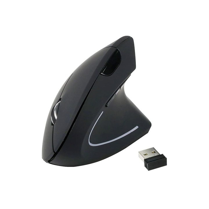Ергономична оптична мишка, оборудване, USB, x2 батерии, черна
