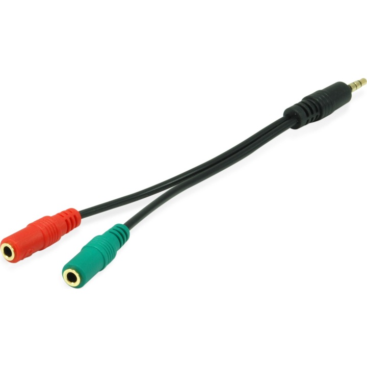 Cabluri audio, Equip, Jack 3,5mm, 0.15m, negru