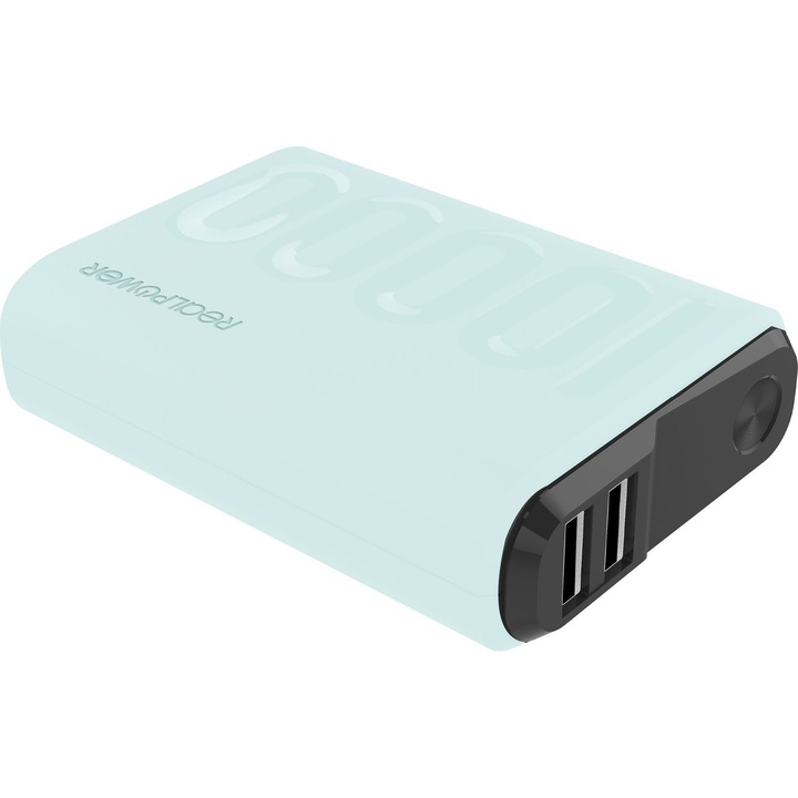 Powerbank, RealPower, 10.000mAh, Verde