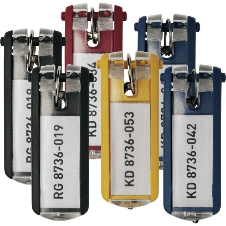 Set 6 brelocuri pentru chei, Durable, Plastic, Multicolor