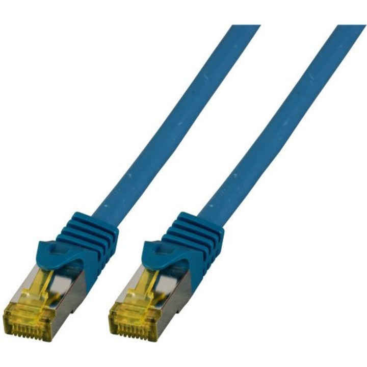 Cablu patch, EFB, RJ45, S/FTP, Cat.6A, LSZH, Cat.7 Rohk., 7.5m, Albastru
