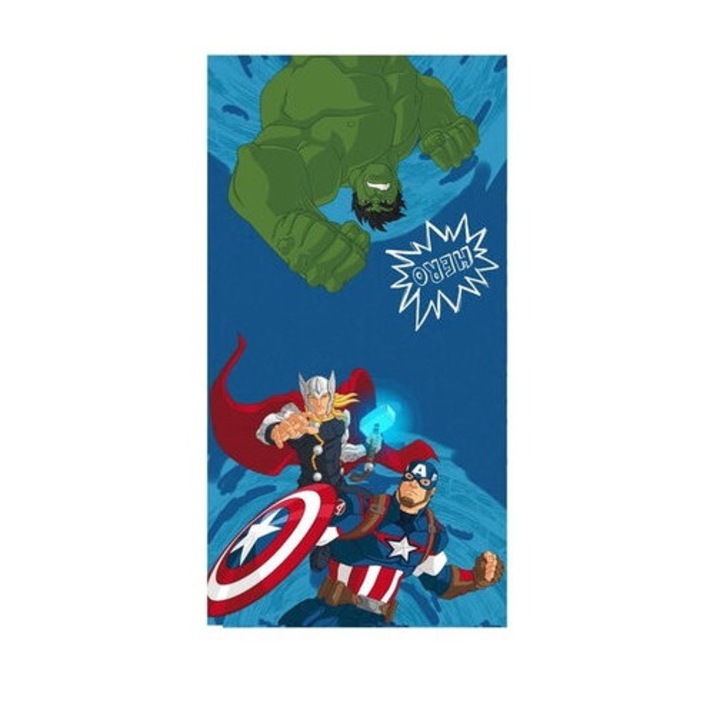 Fürdőlepedő, Marvel, Bosszúállók, Pamut, 110 x 55 cm, Többszínű