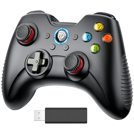 Gamepad, EasySMX, Wireless, Compatibil cu PC, Negru
