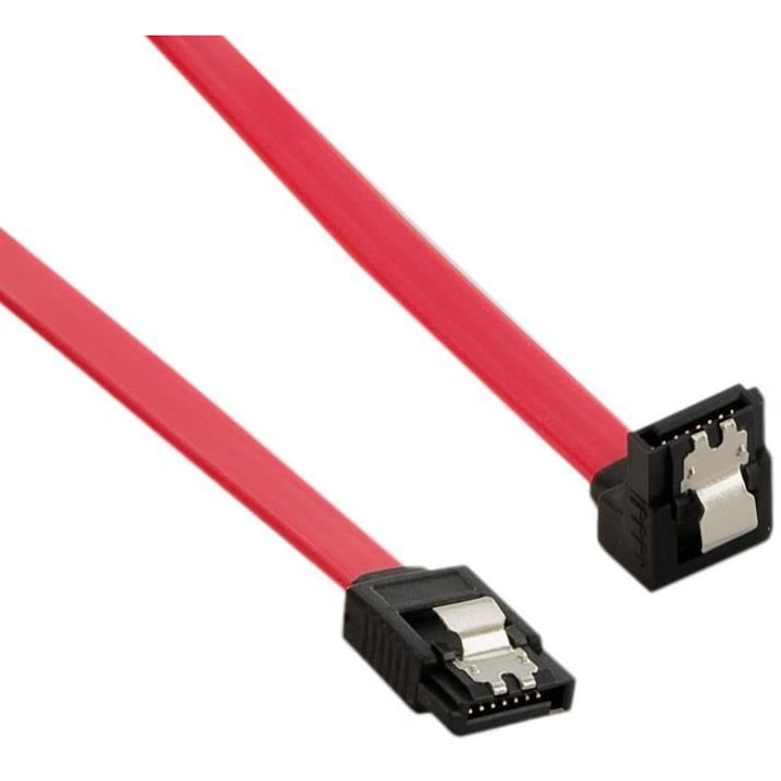 A kábel 1x SATA3 - 1x SATA3A 90 A°, 0,5 m, piros