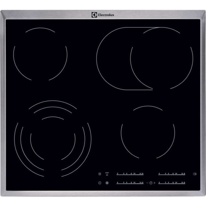 Керамичен плот Electrolux, Черен, 230V 7,1 kW