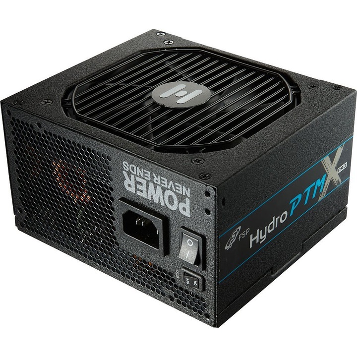 PC-forrás, Fortron, 1000 W, 0 dBA, 130 mm, fekete