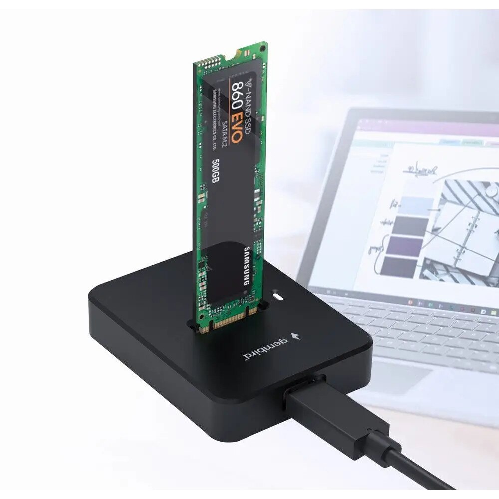 Unitati Ssd Statie de andocare pentru unitati SSD M.2 SATA si NVME, GEMBIRD, negru ...