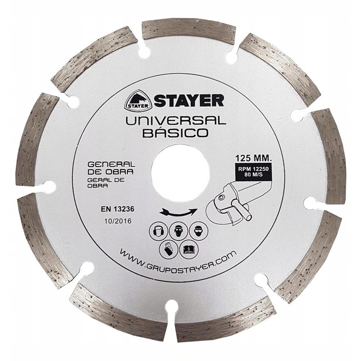 Disc diamantat Norton Universal, taiere materiale constructii, 125x22,23mm