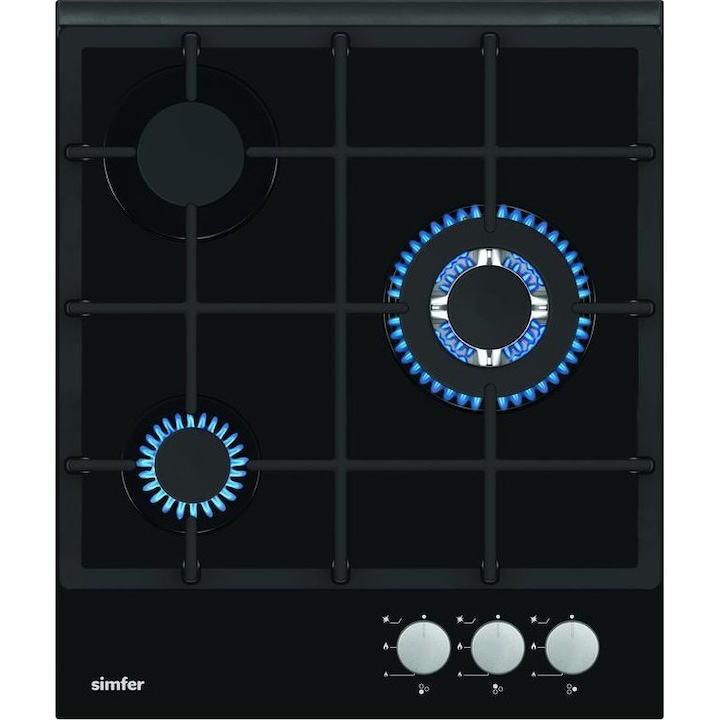 Plita cu aspiratie integrata Airforce Artis Prima, 60 cm, 4 zone de gatit, Touch Control, Timer, Booster, 570 mc/h, Negru