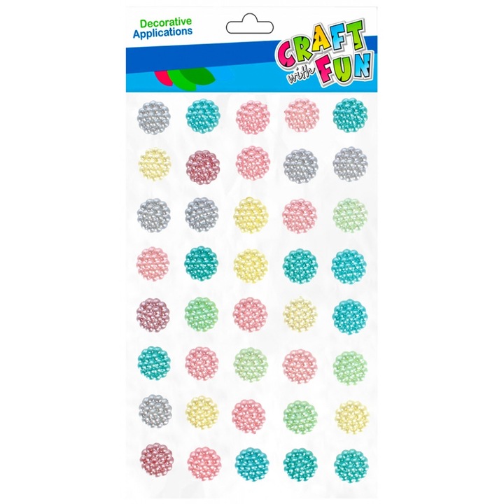 Set 40 flori decorative, Craft with Fun, multicolor