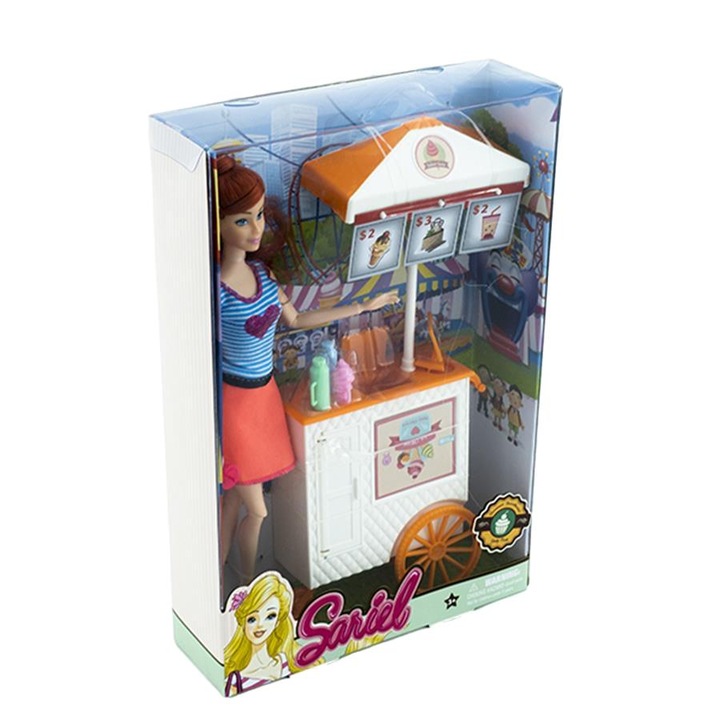 Papusa Mega Creative, plastic/tesatura/par artificial, accesorii incluse, multicolor, 29cm