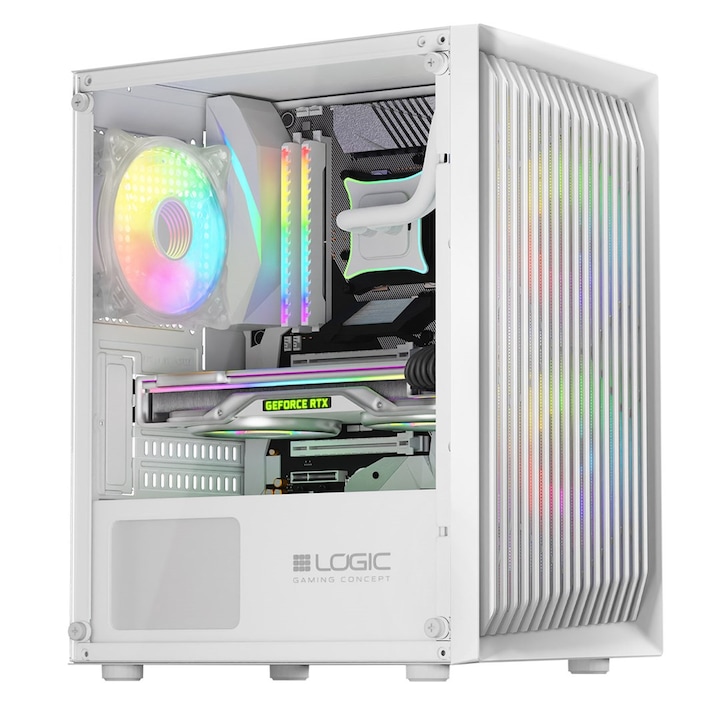 Carcasa Full Tower, Thermaltake, Sticla temperata, CTE E600 MX, 2 x USB, 1 x USB-C, Audio, Fara Alimentare, 558.5 x 270 x 513 mm, Alb