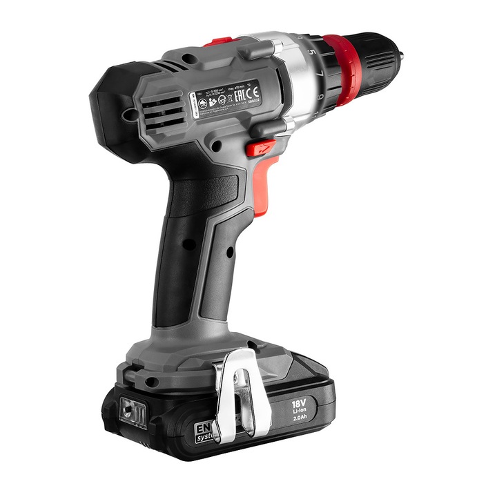 Графитен акумулаторен бормашина, 18V, Li-Ion, сив