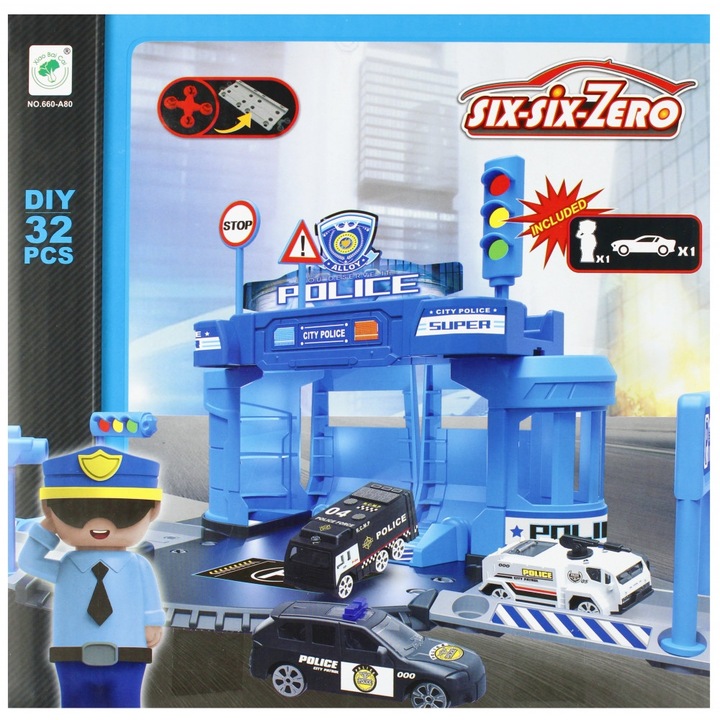Parcare de politie de construit, Six-Six-Zero, 23x23x7 cm