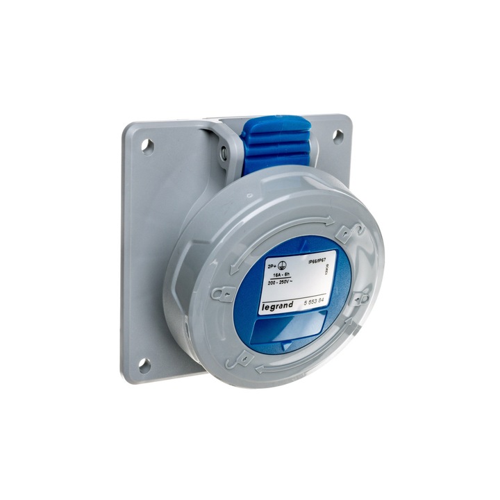 Контакт Legrand, 3P, 16A, 230V, пластмаса, син/сив, IP67
