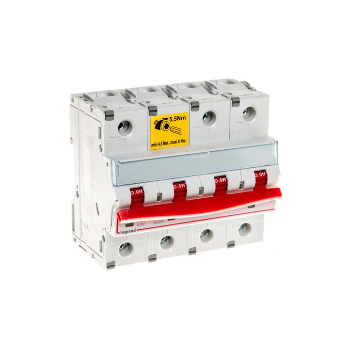 Disjunctoare modulare Legrand FRX 404 4P 100A, 400V, 25kA, 17,5mm, rosu