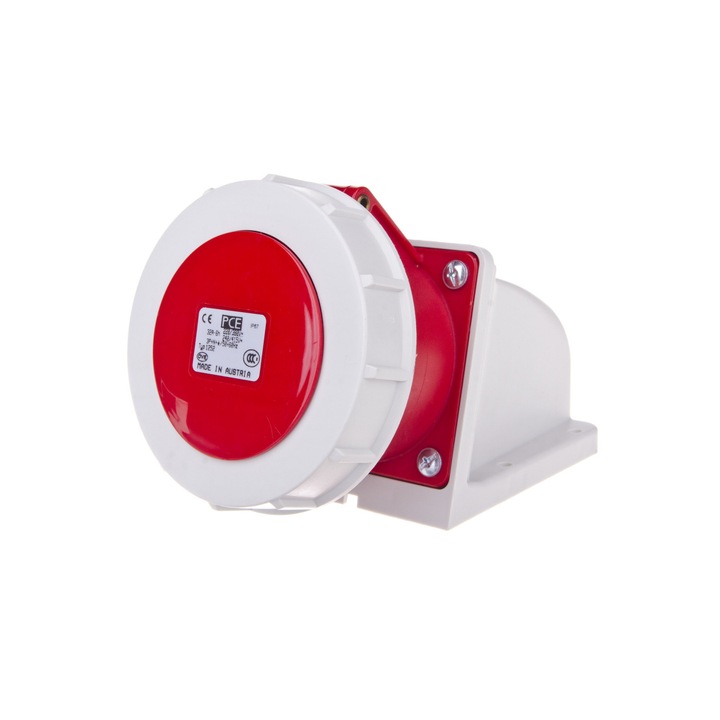 Priza fixa, 32A, 5P, 400V, Rosu, IP67