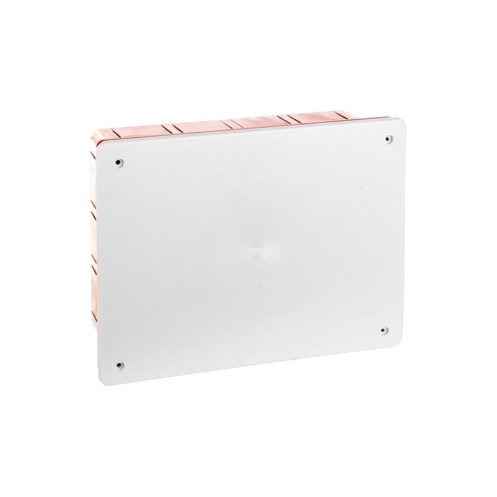 Cutie incasabila cu capac Elettrocanali seria 350, rosu-alb, 196x152x70mm