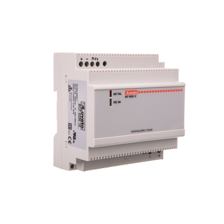 Incarcator modular pentru acumulatori, LOVATO Electric, 2,5A, 12V, 90x96x56,2mm