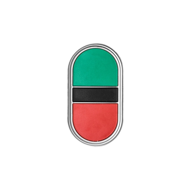 Buton cu revenire dublu, LOVATO Electric, Plastic, 22 mm, Rosu/Verde