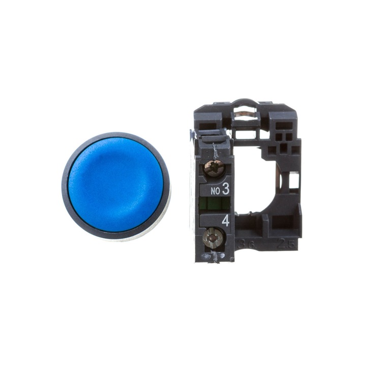Buton de control 22mm albastru cu revenire cu arc 1Z XB5AA61
