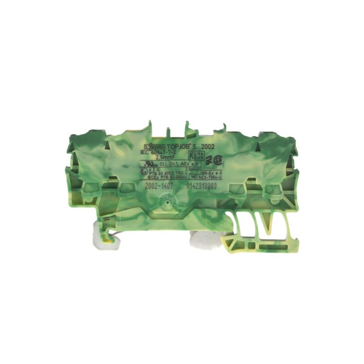 Проходен конектор с 4 проводника, Wago, 2,5 мм, полиамид, зелен