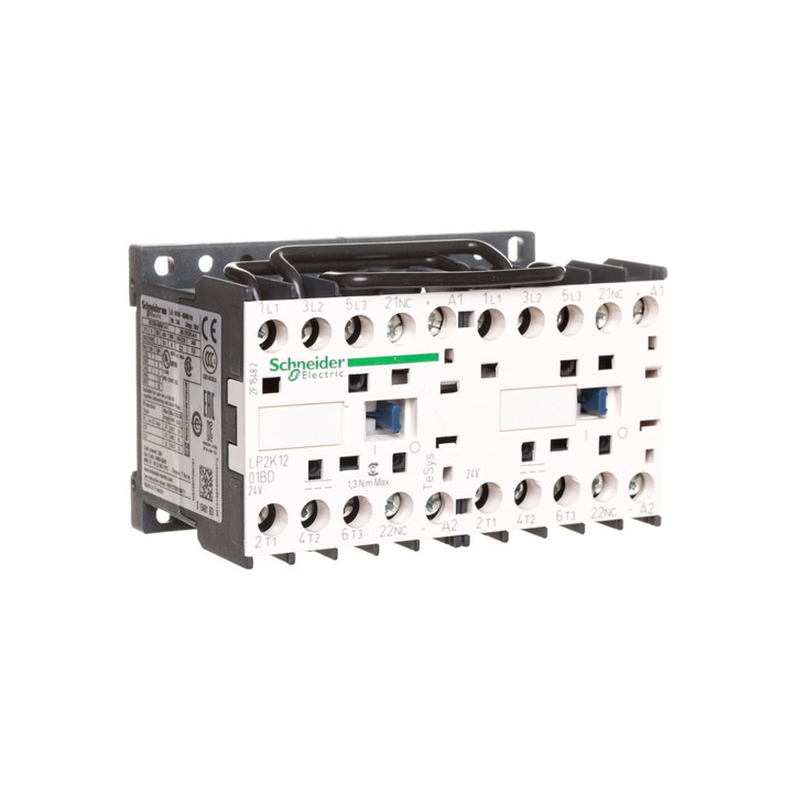 Contactor inversor, Schneider, 12A, 5.5 kW, 24V, Alb