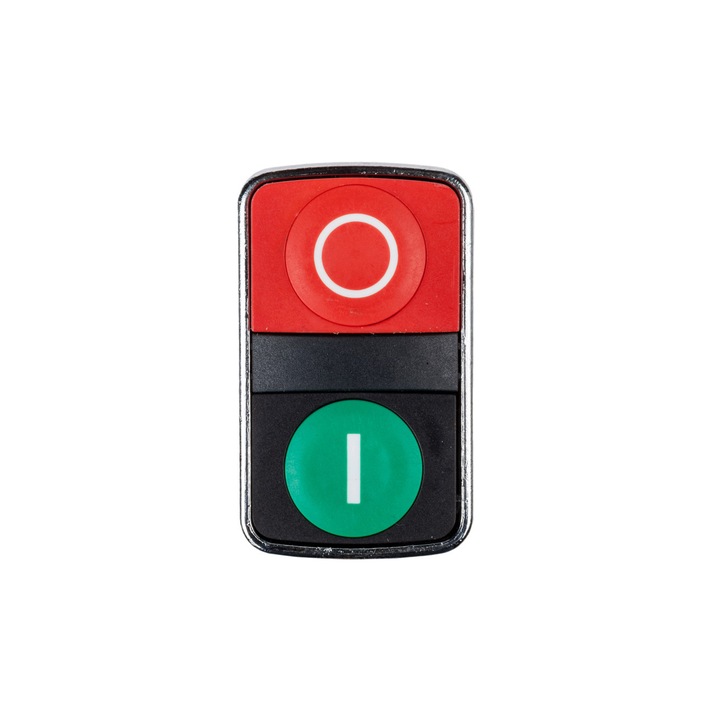 Buton de control, Schneider Electric, Metal, 22 mm, Rosu/Verde