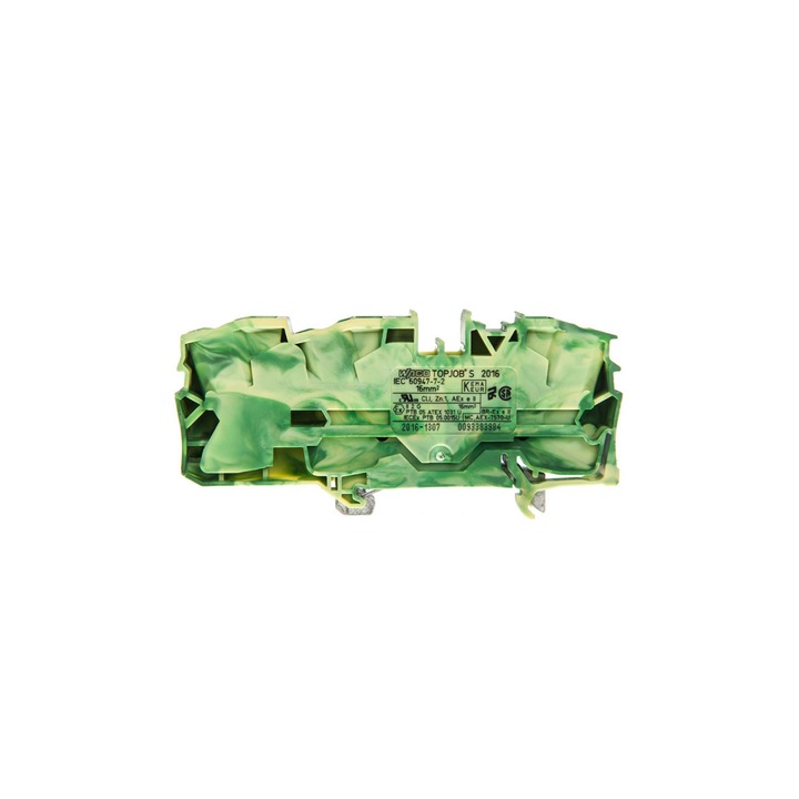 Conector cu 3 fire, Wago, 16mm2 galben-verde