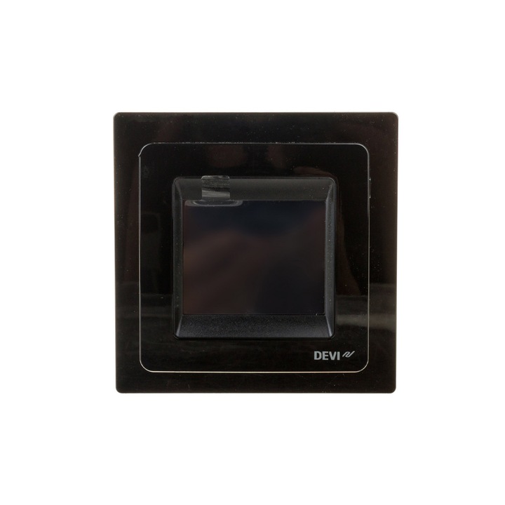 Termostat tactil, DEVIreg, 230V, 16A, 5-45C, IP21, Negru