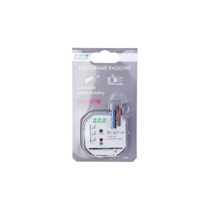 Releu de radiocomanda, F&F, RS-407 M 1Z 5A 230V, dimensiuni 55x13mm