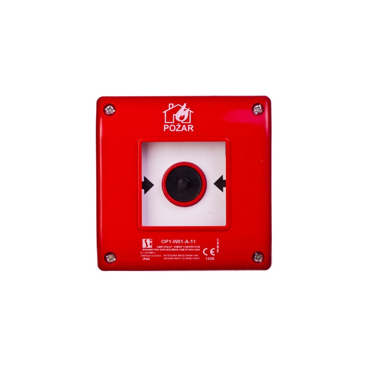Buton de protectie impotriva incendiilor, Montat la suprafata, 1Z, 1R, Rosu