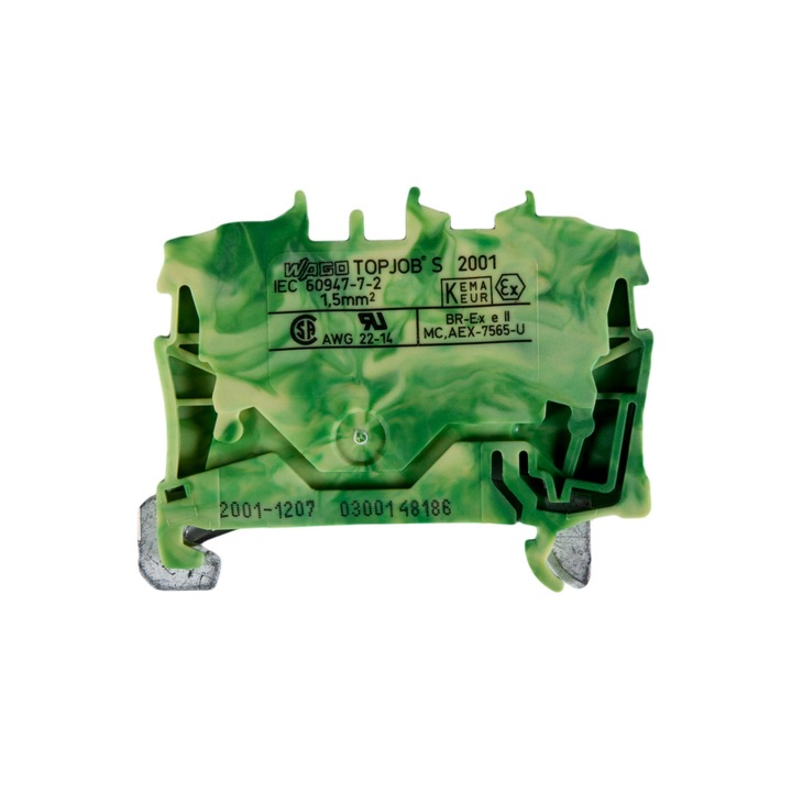 Защитен клеморед, Wago, 1,5 мм, зелен