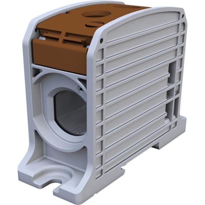 Conector sina filetat, Simet, Aluminiu/Cupru, Maro/Gri