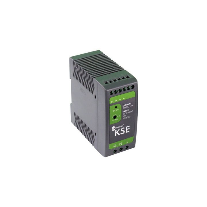 Sursa comutatoare, BREVE, KSE, 230/12VDC, 40W, 3.3A, IP20, Gri inchis