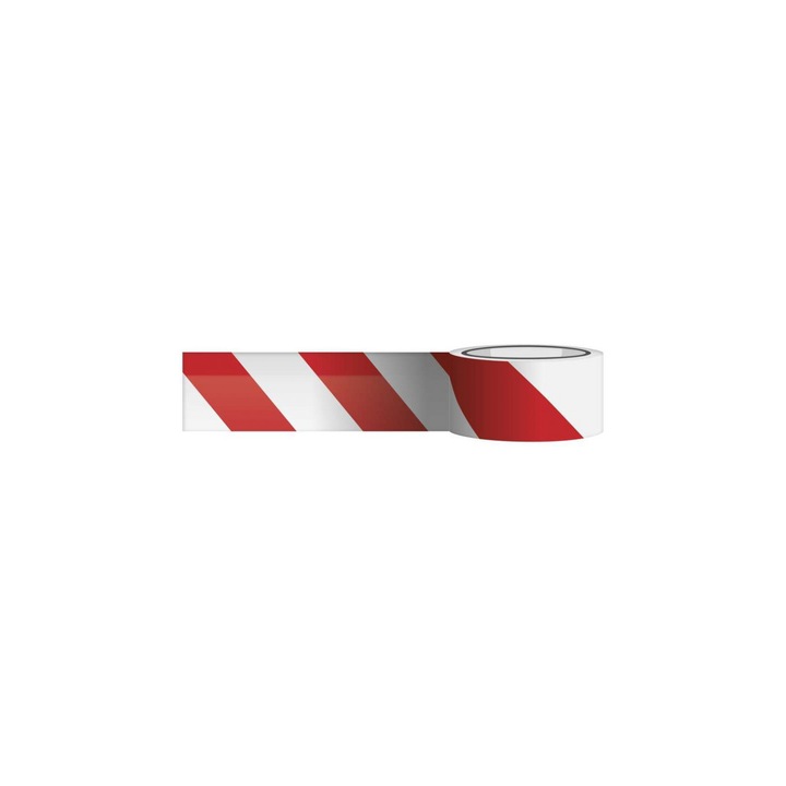 Figyelmeztető szalag, 75 mm x 250 m, fehér/piros