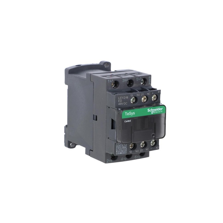 Contactor de putere, SCHNEIDER, model TeSys Deca 18A 3P 48V DC 1Z 1R LC1D18ED