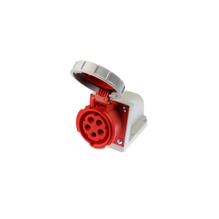 Priza fixa, PCE, 16A, 5P, 400V, IP67, Rosu