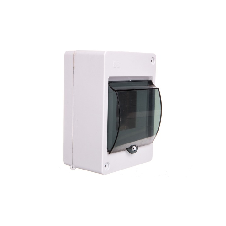 Tablou electric modular, Elektro-Plast, 1x4, Montat la suprafata, IP30, Alb/Transparent