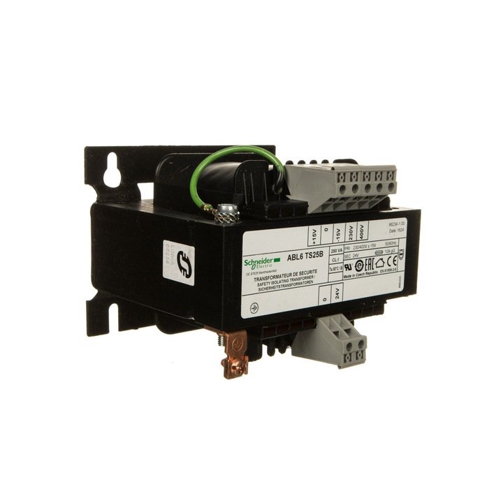 Transformator monofazat, Schneider, 250VA, 230 / 400V / 24V, Negru