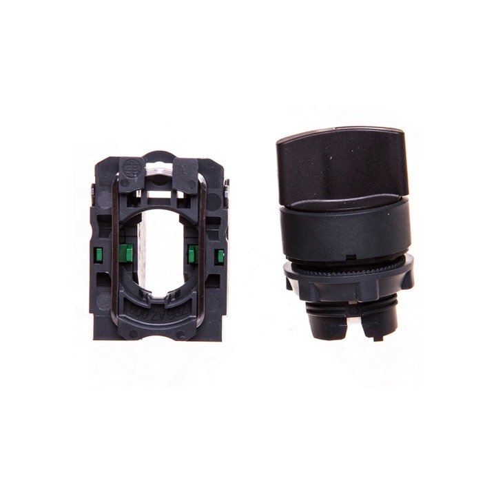 Comutator buton cu 3 pozitii Schneider Electric, Plastic, 1A, Negru