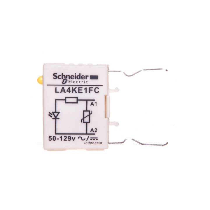 Circuit de protectie varistor, Schneider, 50-130V AC/DC, Indicator LED, 25 x 6 x 22 mm, IP2X, Alb