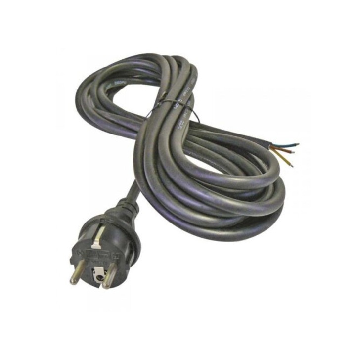 Захранващ кабел, Emos, За печка, Гумен, Черен